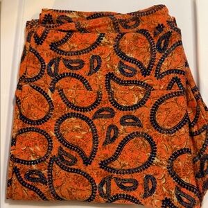 LuLaRoe Orange and Blue Paisley Leggings